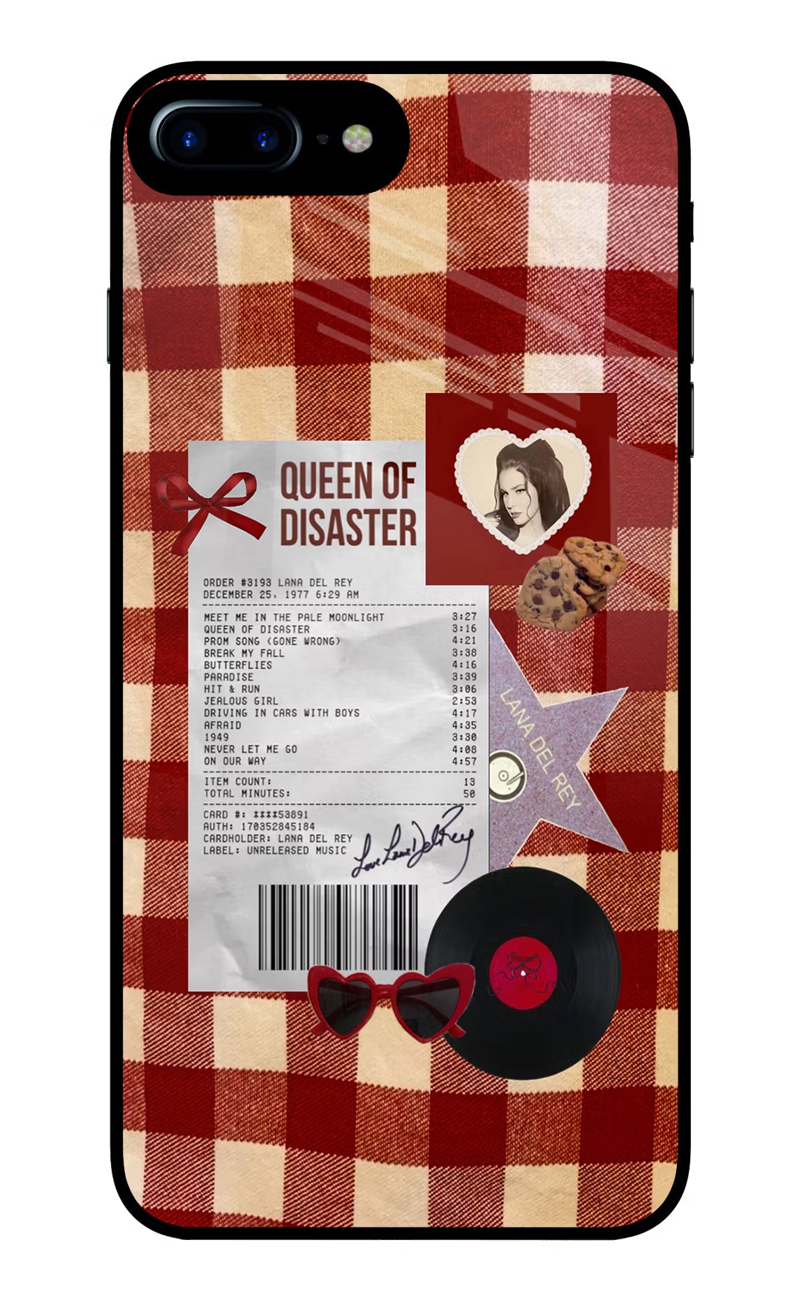 Queen of Disaster iPhone 7 Plus Glass Case Back Cover by Casekaro