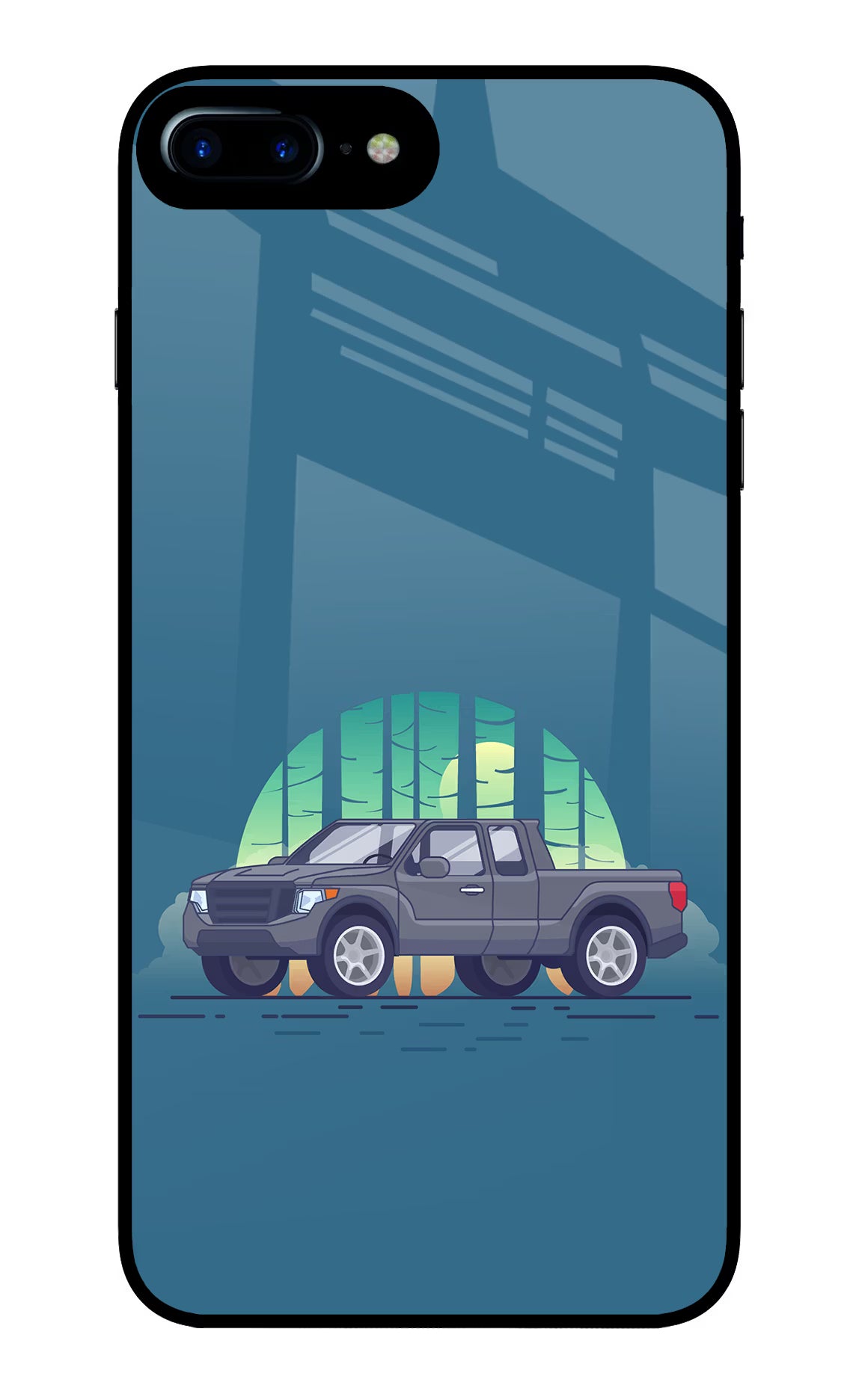 Retro Garage Vibe iPhone 7 Plus Glass Case