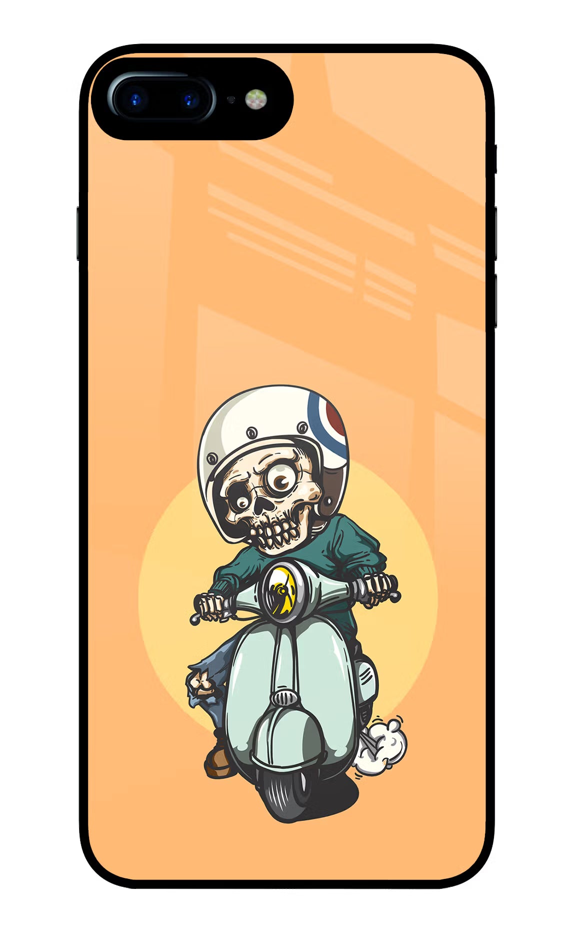 Undead Biker iPhone 7 Plus Glass Case Back Cover by Casekaro