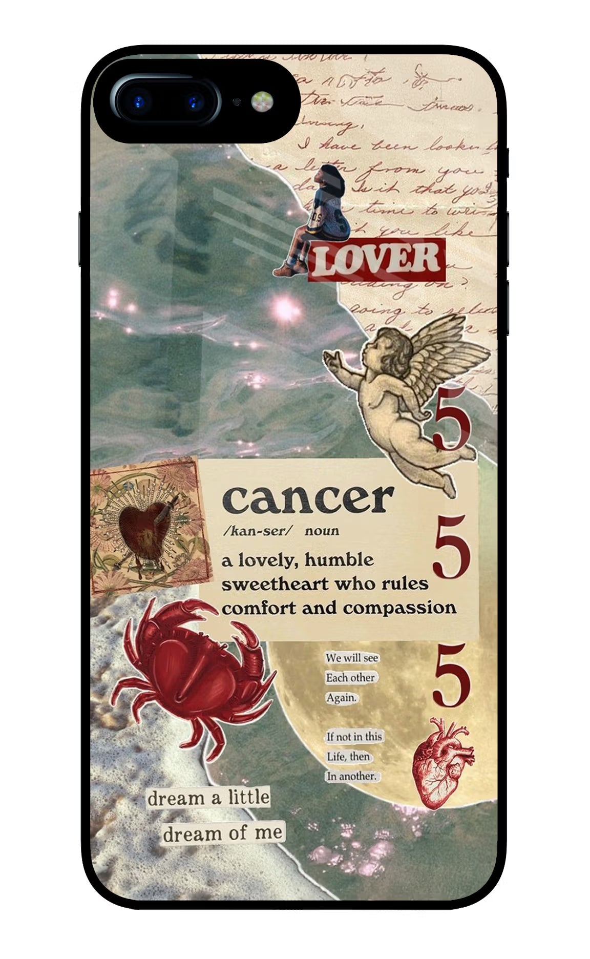Cancer Zodiac iPhone 7 Plus Glass Case Back Cover by Casekaro