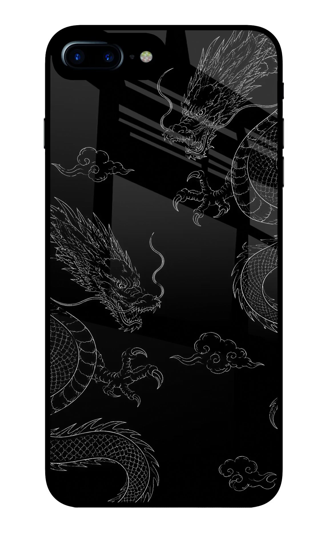 Twin Dragons iPhone 7 Plus Glass Case Back Cover by Casekaro