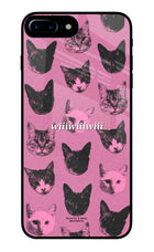 Pink Cats iPhone 7 Plus Glass Case