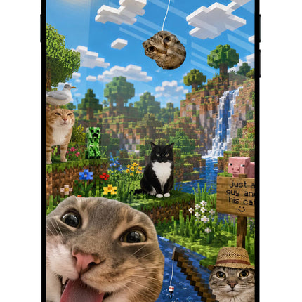 Minecraft Cat Chaos iPhone 7 Plus Glass Case