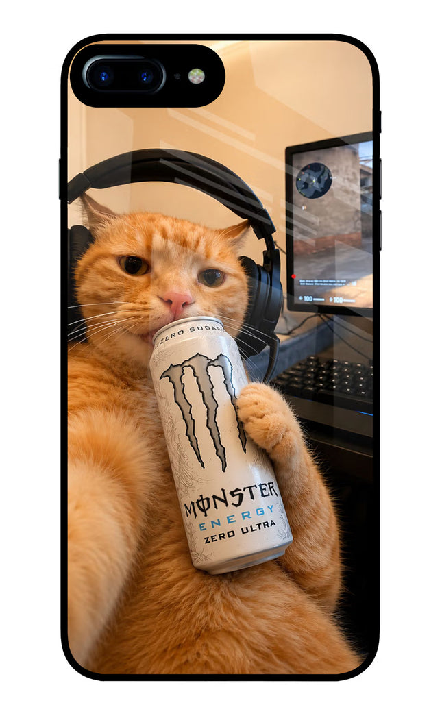 Gamer Cat Energy iPhone 7 Plus Glass Case