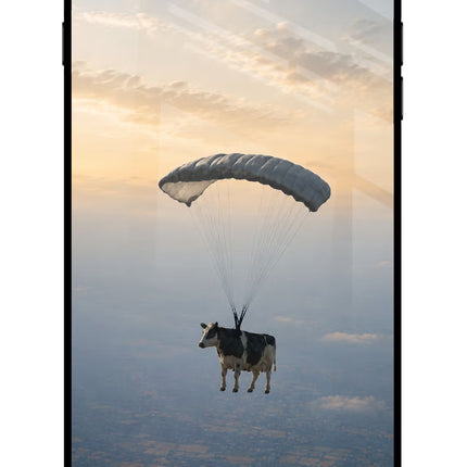 Skydiving Cow iPhone 7 Plus Glass Case