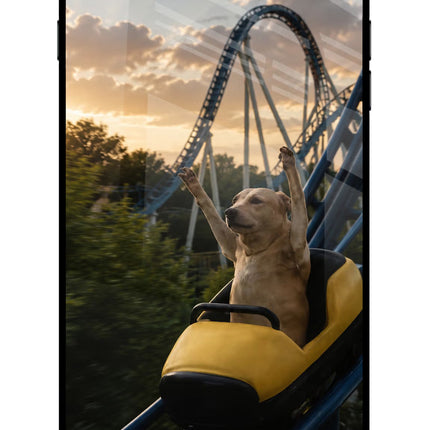 Rollercoaster Dog iPhone 7 Plus Glass Case