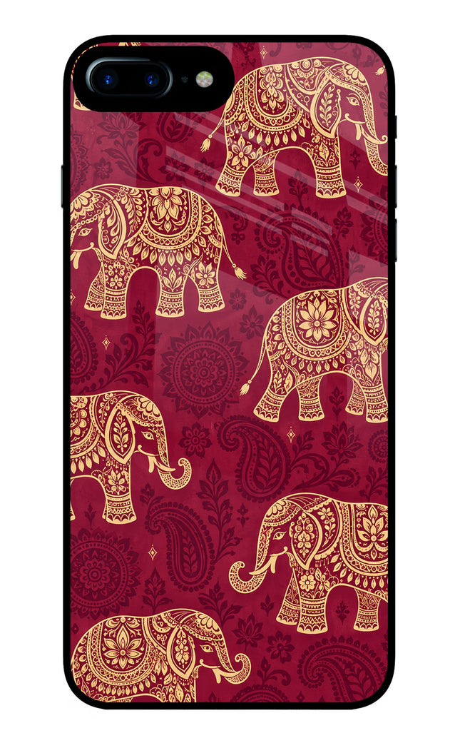 Maroon Elephant iPhone 7 Plus Glass Case