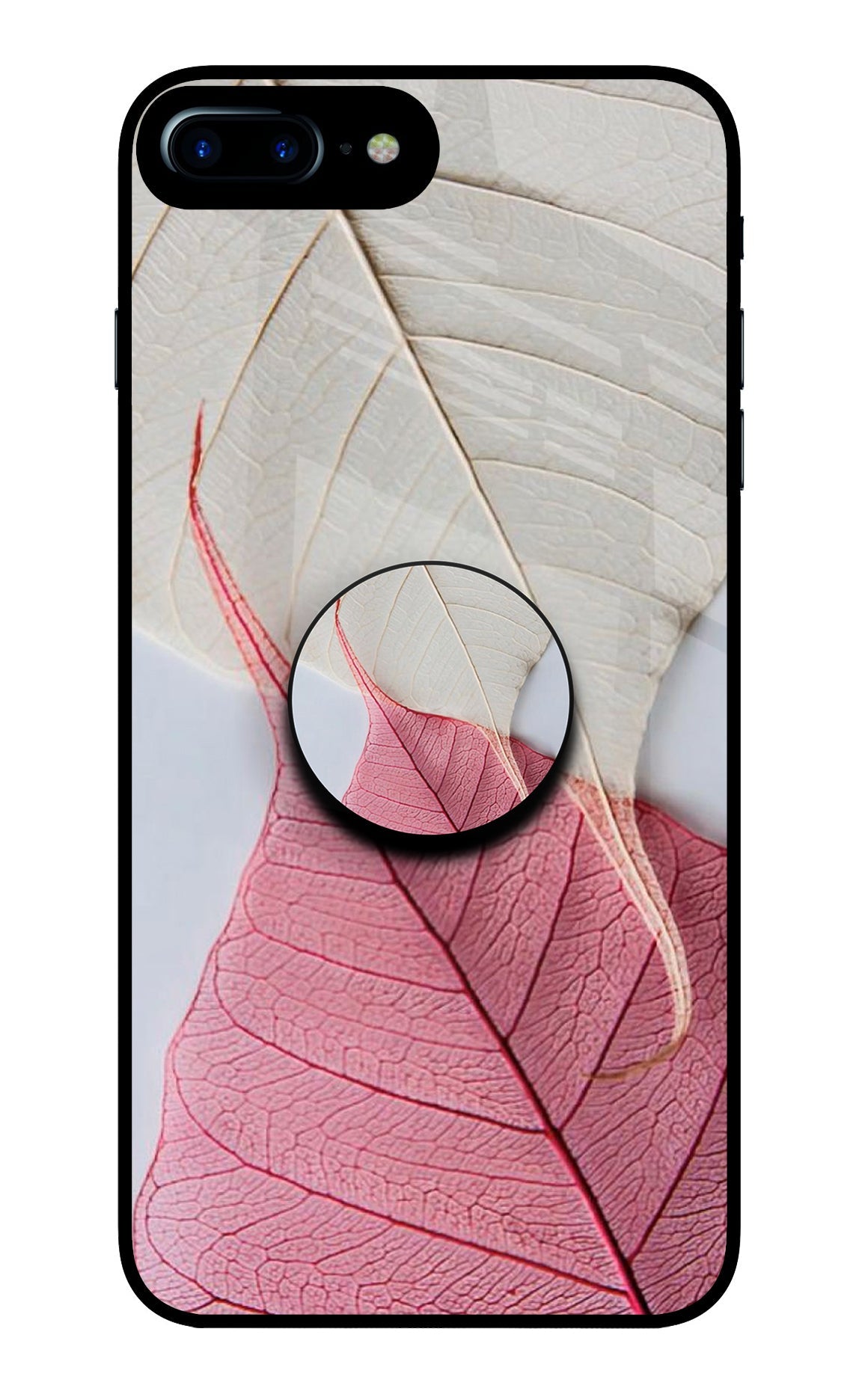 White Pink Leaf iPhone 7 Plus Pop Case