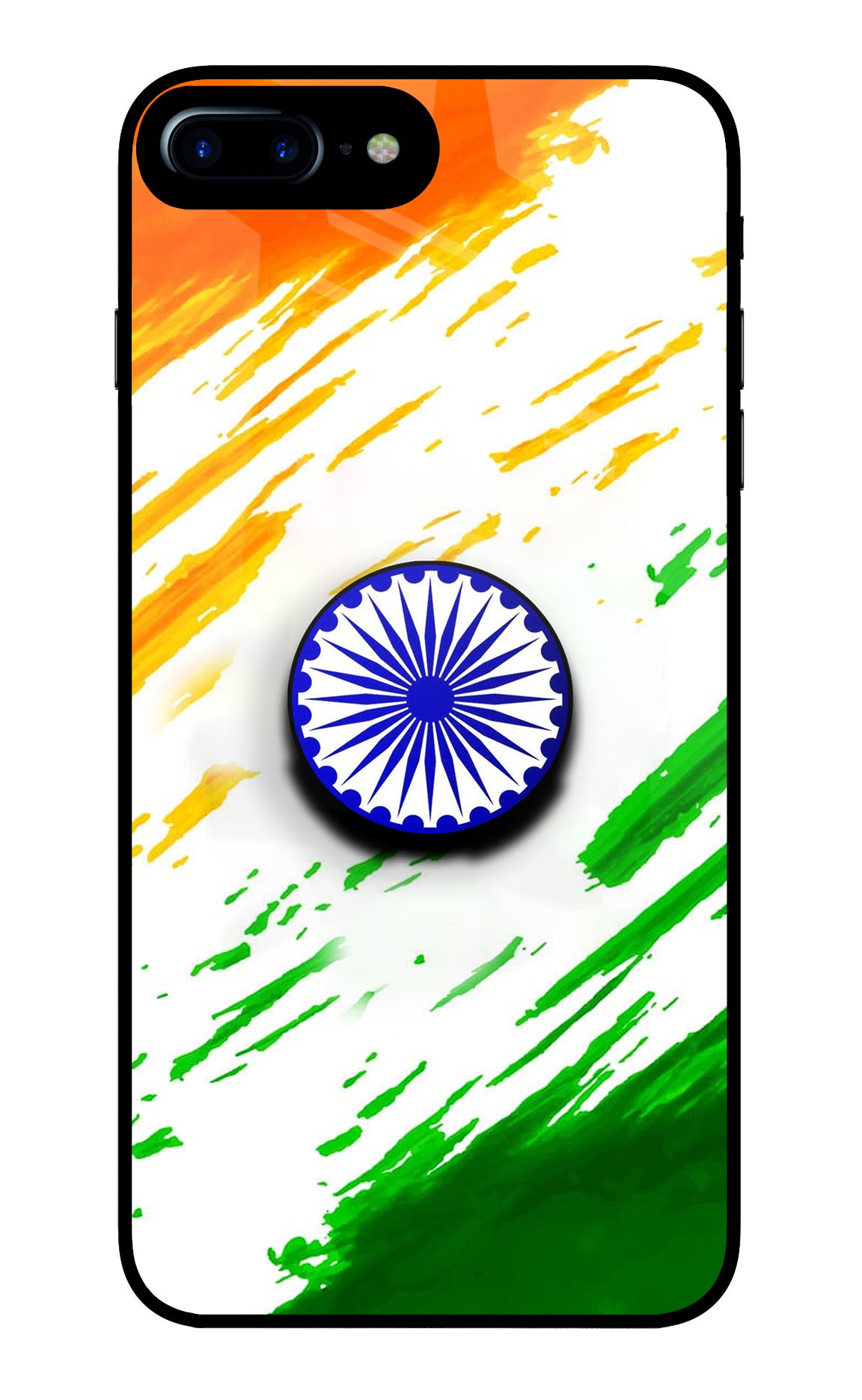 Indian Flag Ashoka Chakra iPhone 7 Plus Glass Case