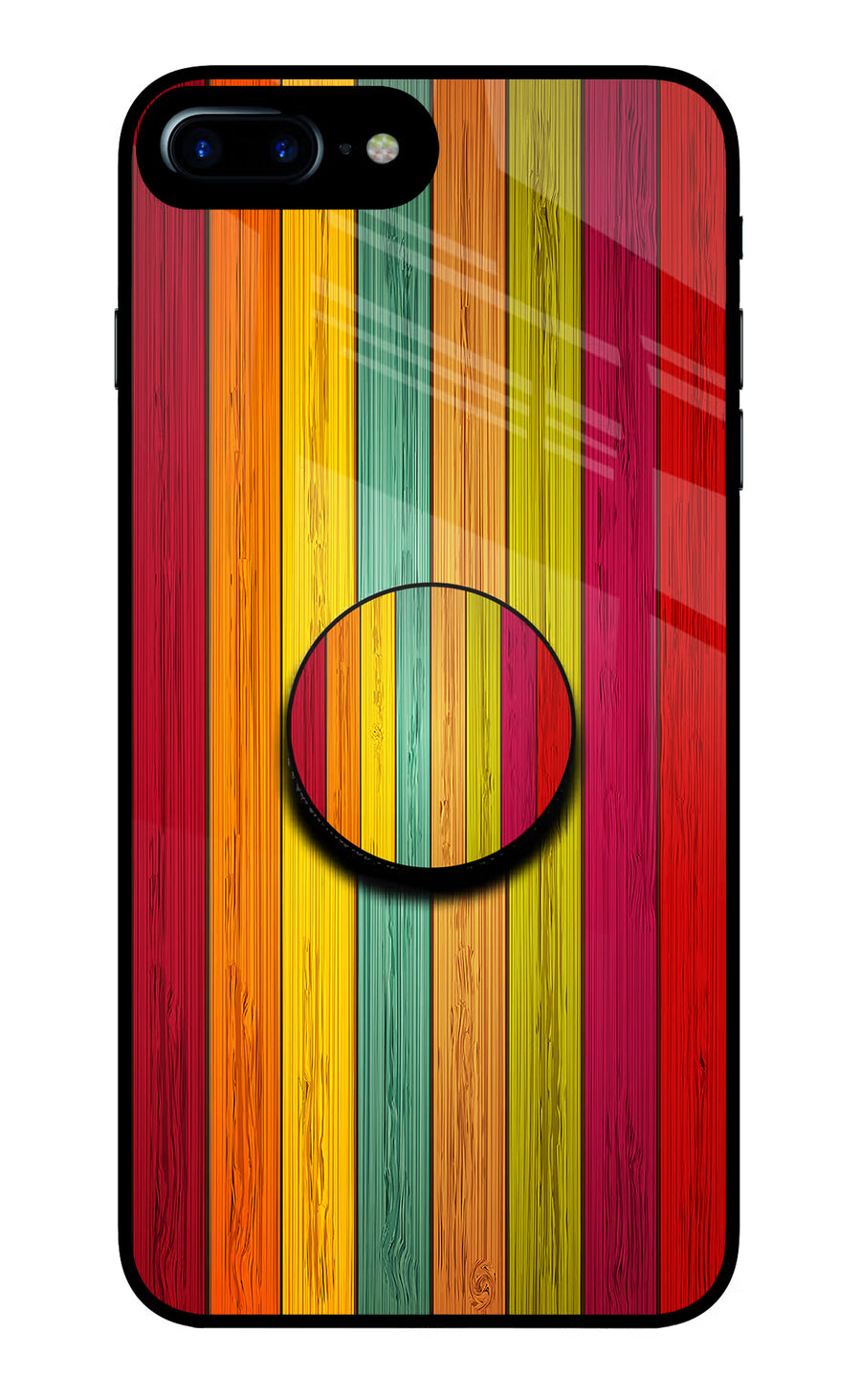 Multicolor Wooden iPhone 7 Plus Pop Case, Glass case