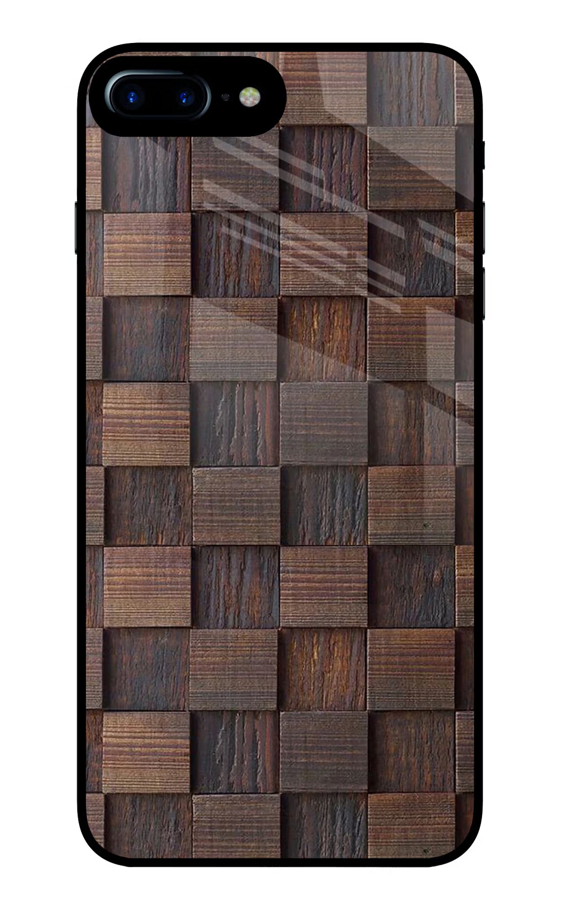 Wooden Cube Design iPhone 8 Plus Glass Case