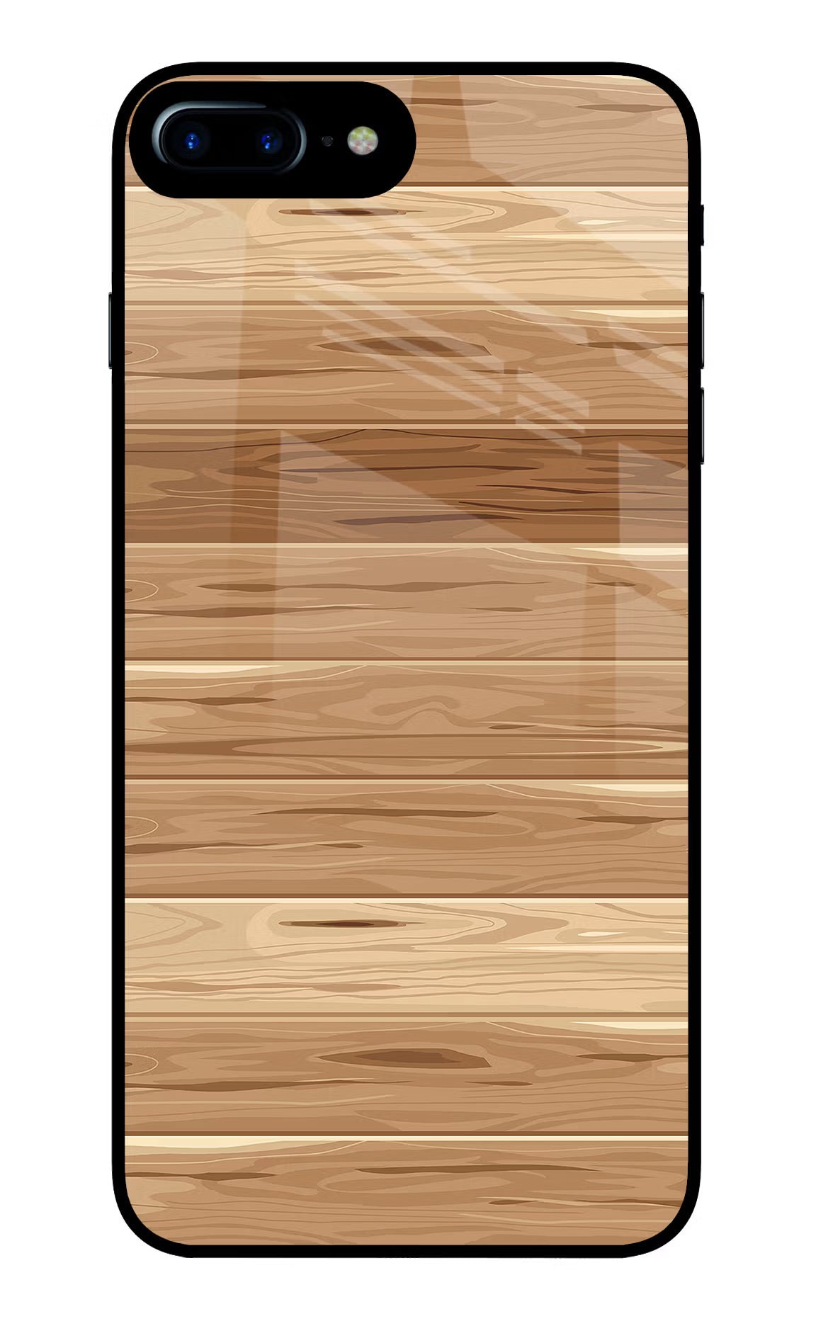 Wooden Vector iPhone 8 Plus Glass Case Back Cover by Casekaro