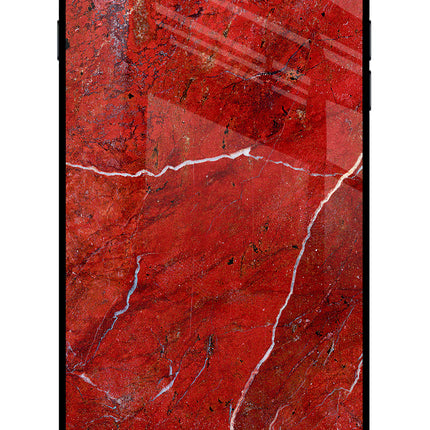 Red Marble Design iPhone 8 Plus Glass Case
