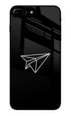 Paper Plane White iPhone 8 Plus Glass Case
