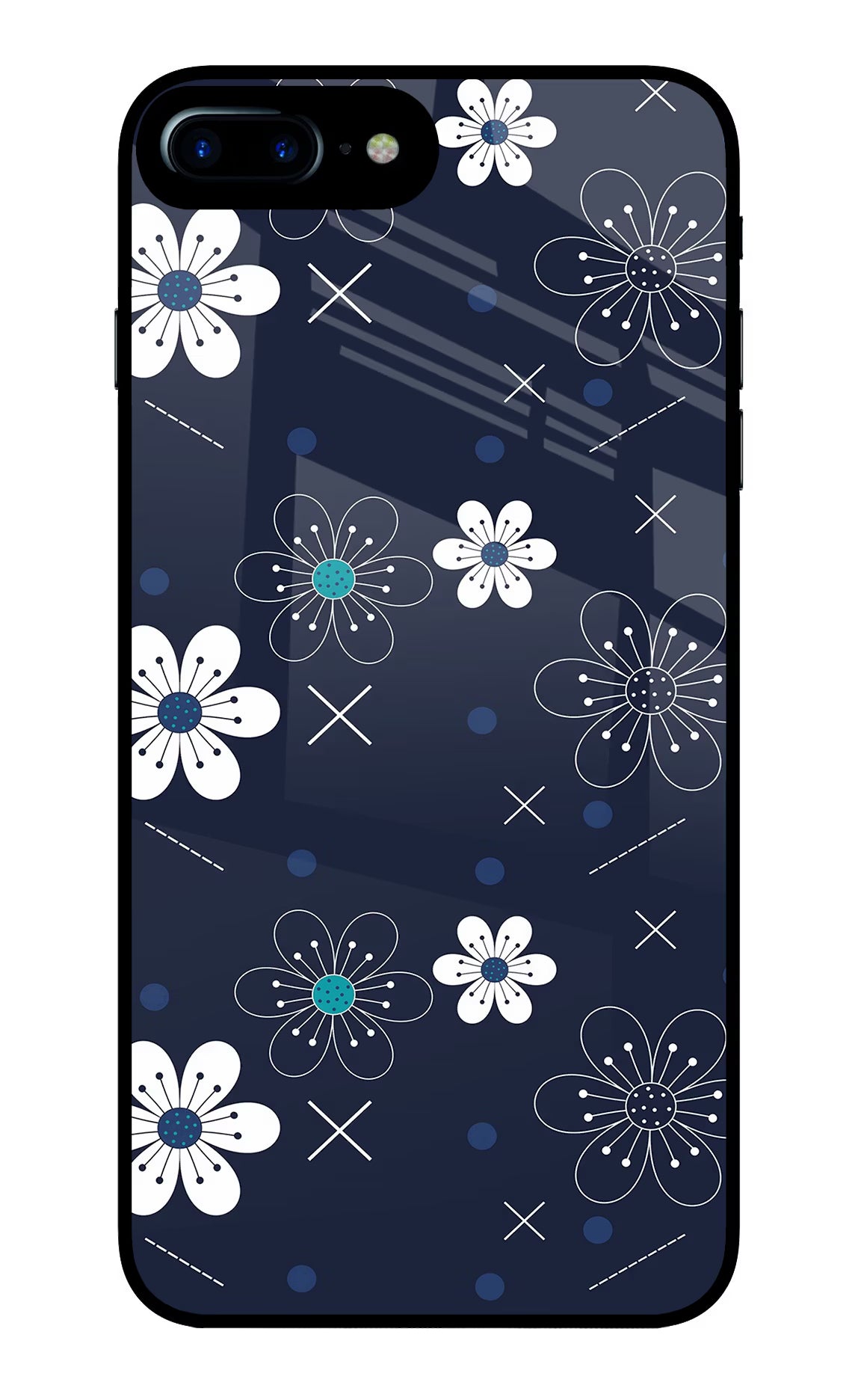Flowers iPhone 8 Plus Glass Case Back Cover by Casekaro