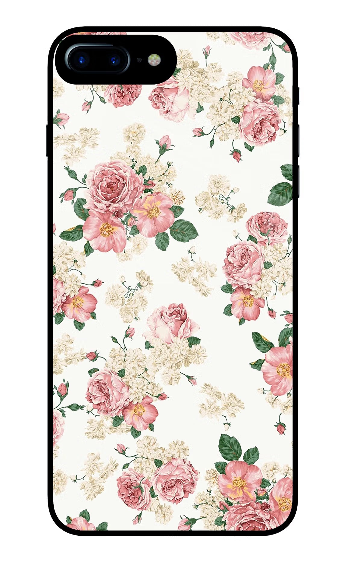 Flowers iPhone 8 Plus Glass Case Back Cover by Casekaro