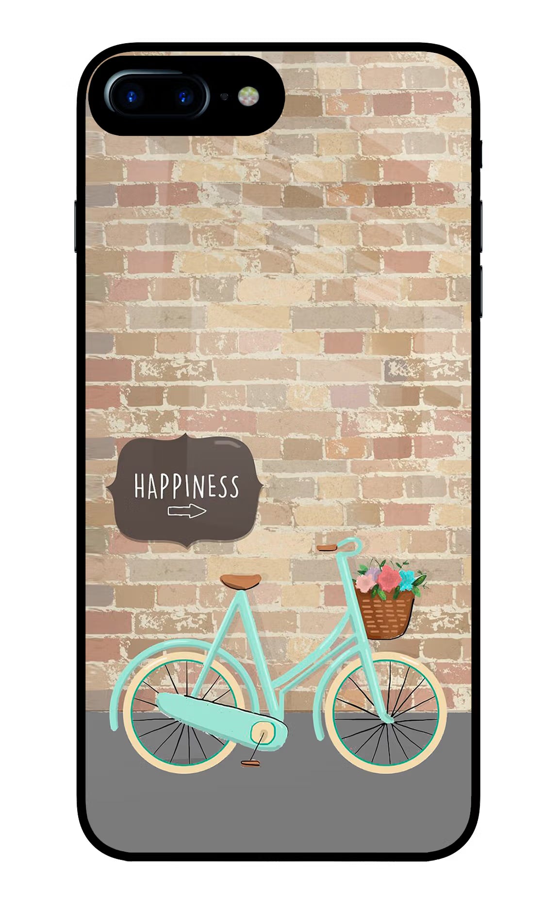 Happiness Artwork iPhone 8 Plus Glass Case Back Cover by Casekaro