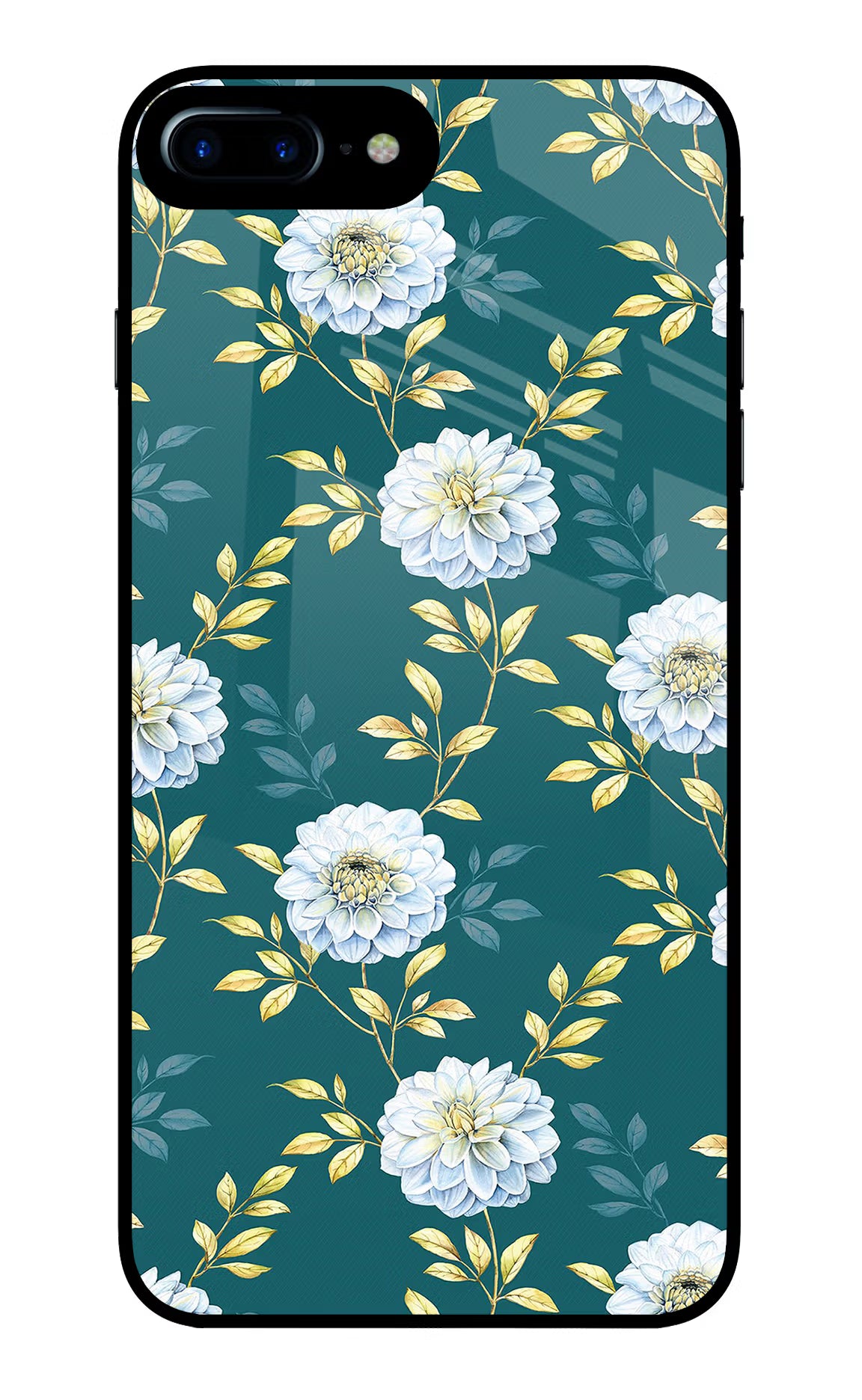 Flowers iPhone 8 Plus Glass Case Back Cover by Casekaro