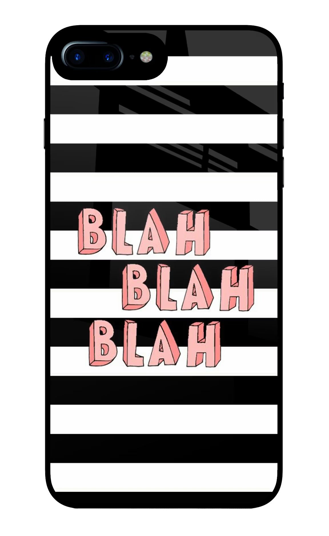 Blah Blah Blah iPhone 8 Plus Glass Case Back Cover by Casekaro