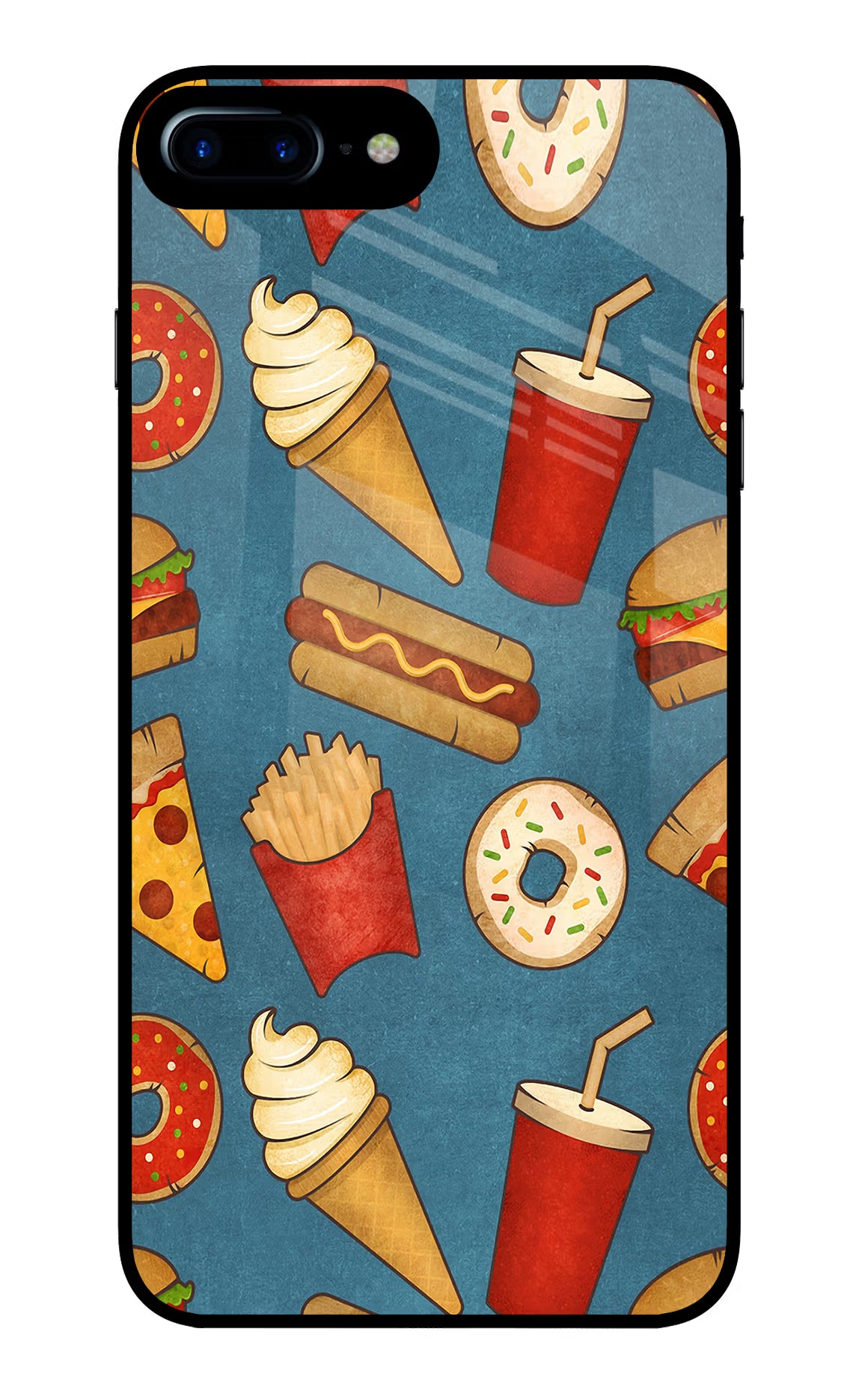 Foodie iPhone 8 Plus Glass Case Back Cover by Casekaro