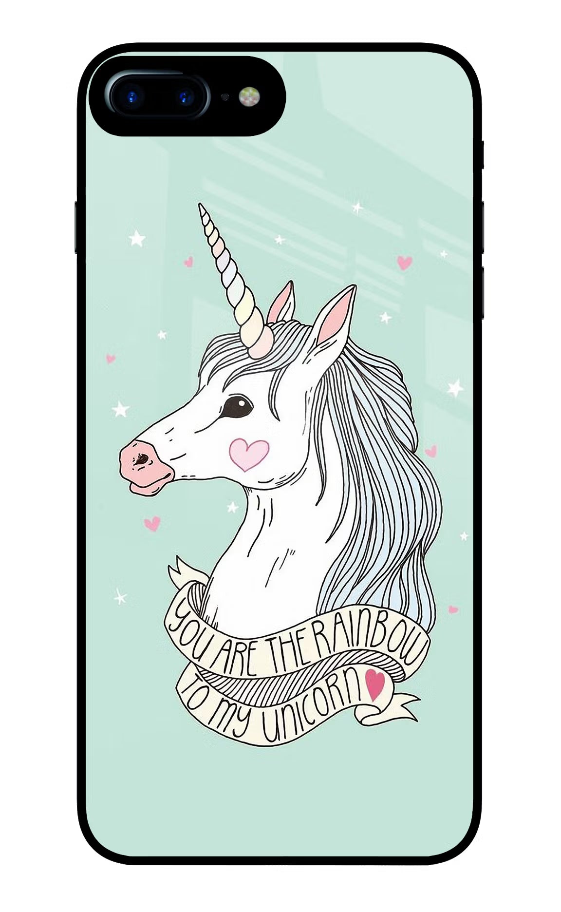 Unicorn Wallpaper iPhone 8 Plus Glass Case Back Cover by Casekaro