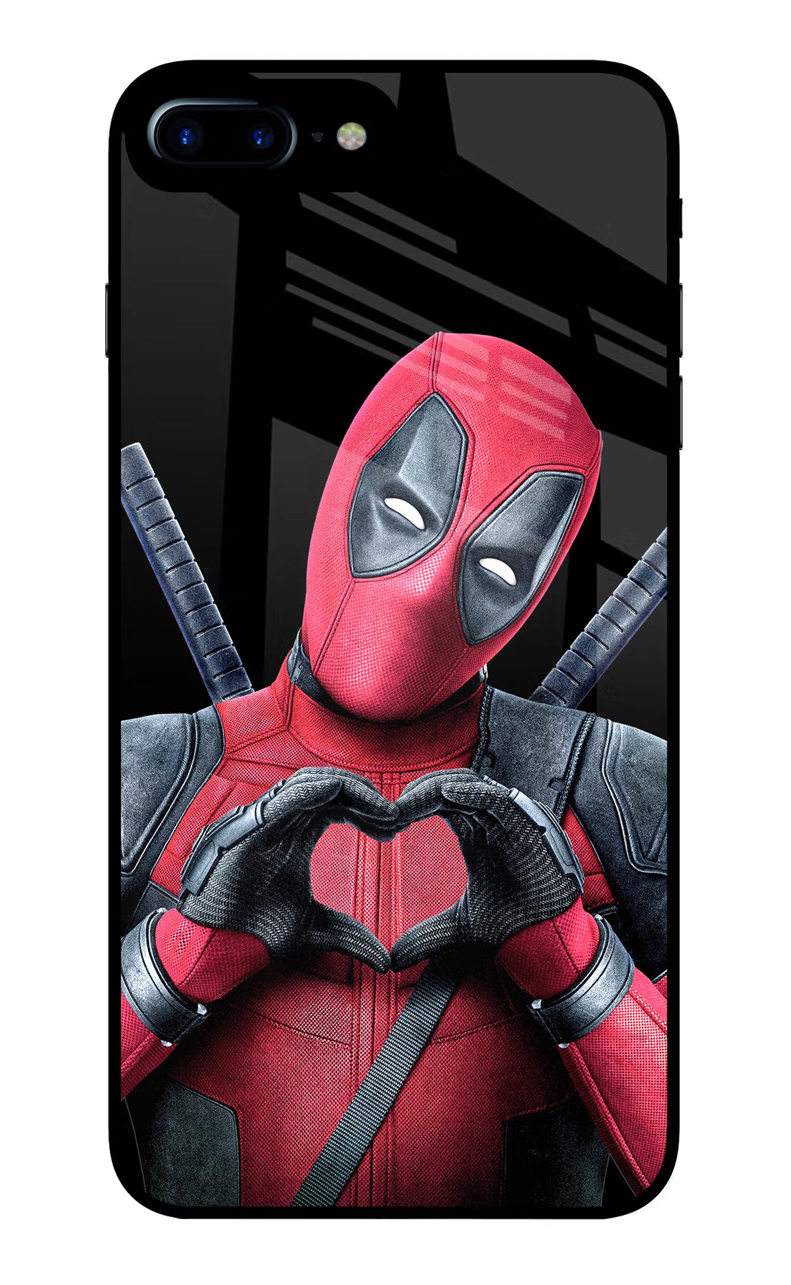 Deadpool iPhone 8 Plus Glass Case Back Cover by Casekaro