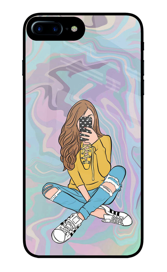 Selfie Girl iPhone 8 Plus Glass Case