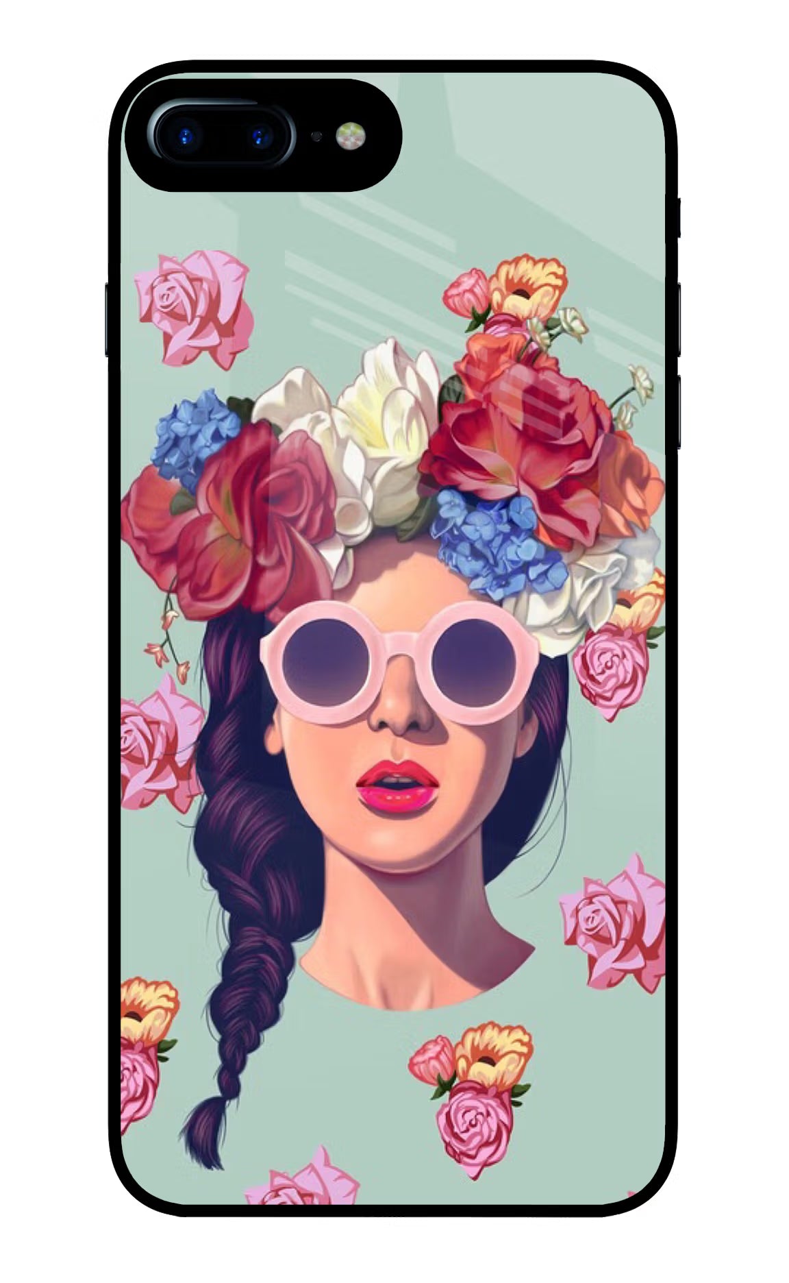 Pretty Girl iPhone 8 Plus Glass Case Back Cover by Casekaro
