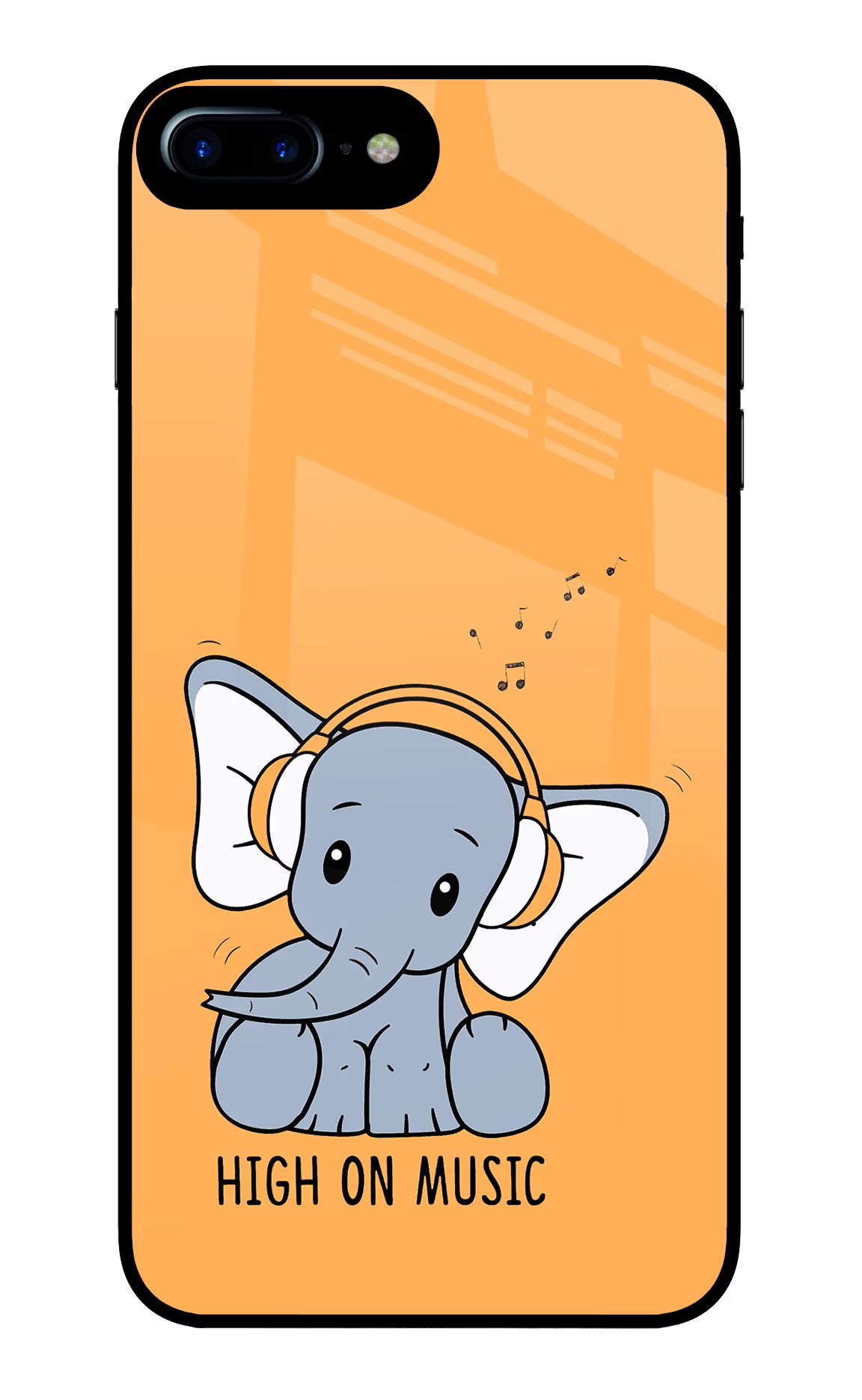 High On Music iPhone 8 Plus Glass Case Back Cover by Casekaro