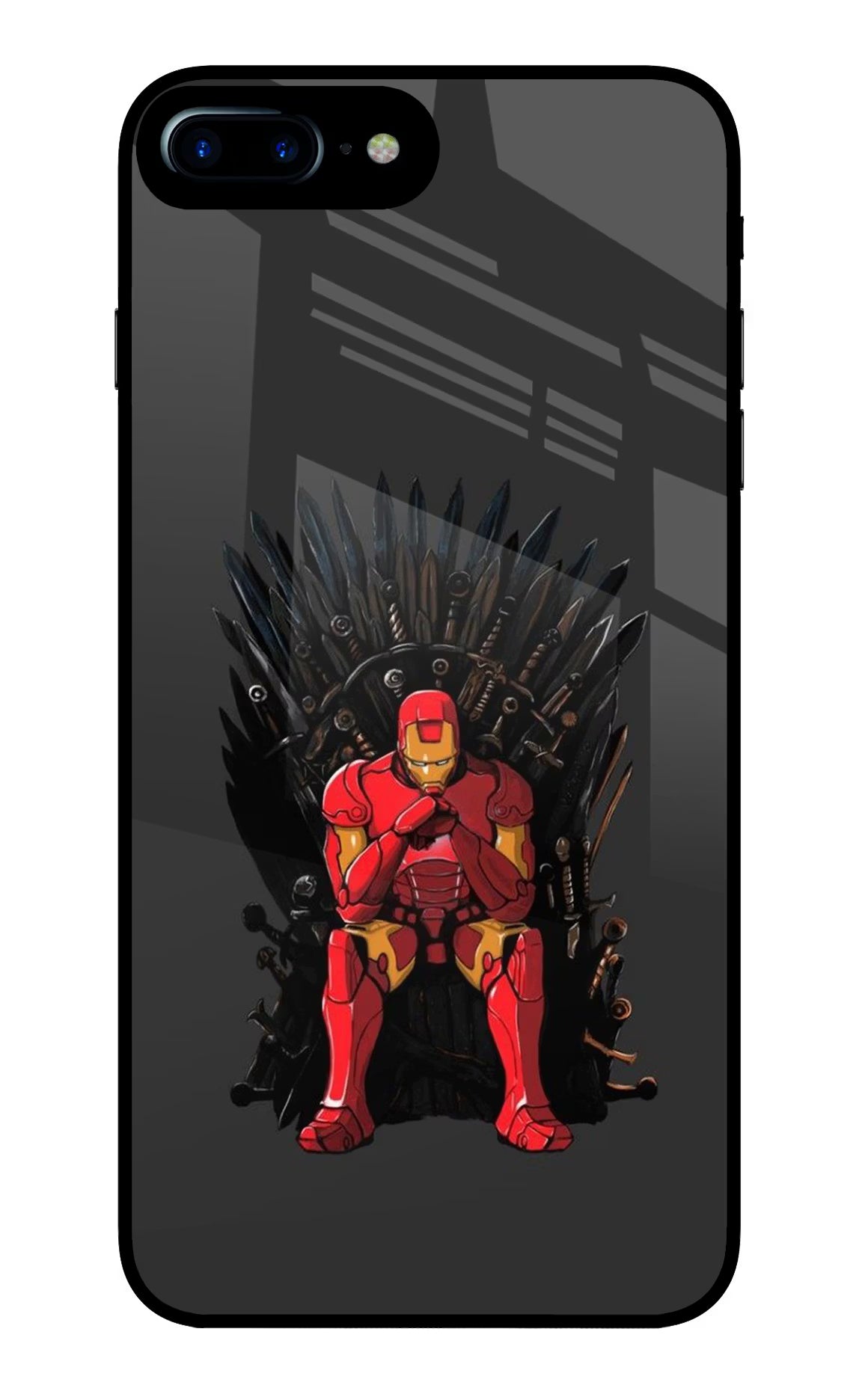 Ironman Throne iPhone 8 Plus Glass Case Back Cover by Casekaro