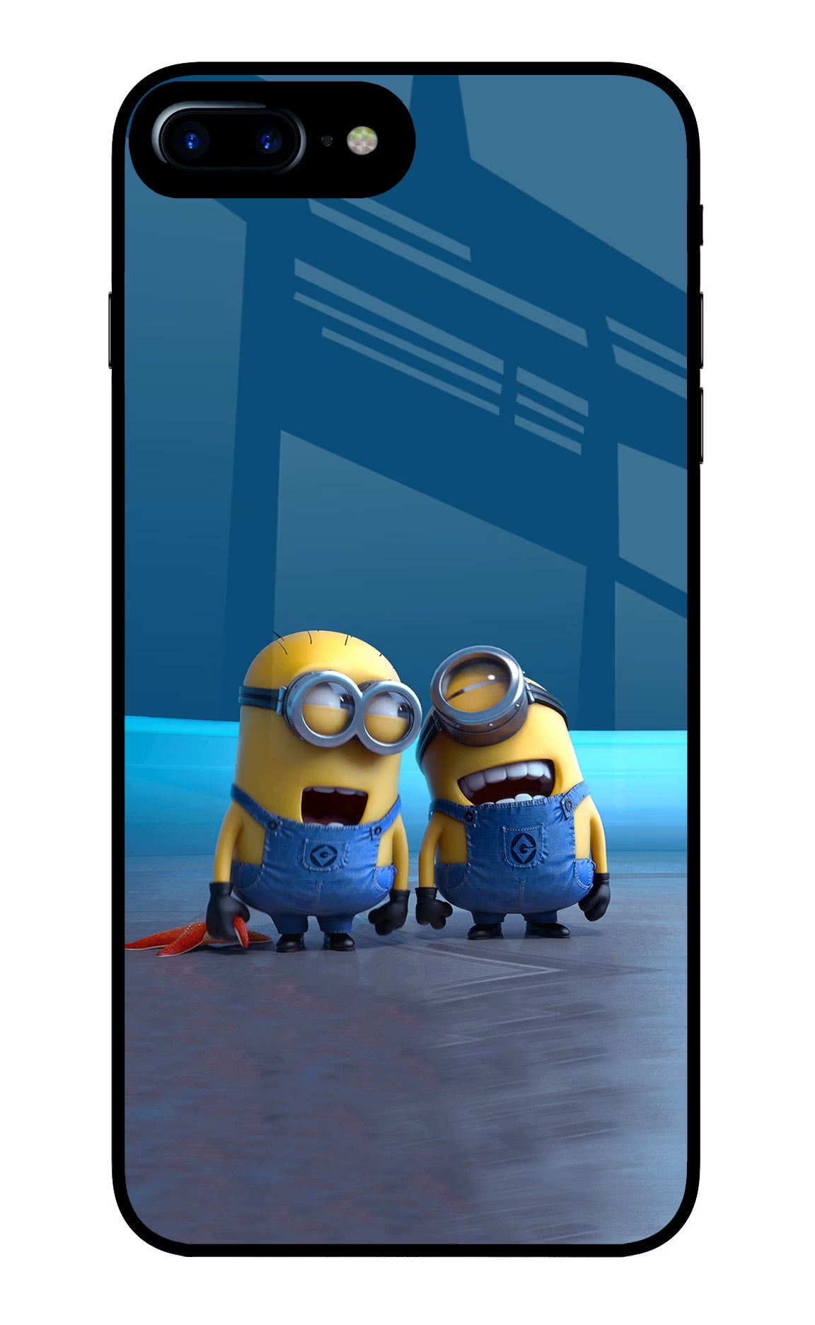 Minion Laughing iPhone 8 Plus Glass Case Back Cover by Casekaro