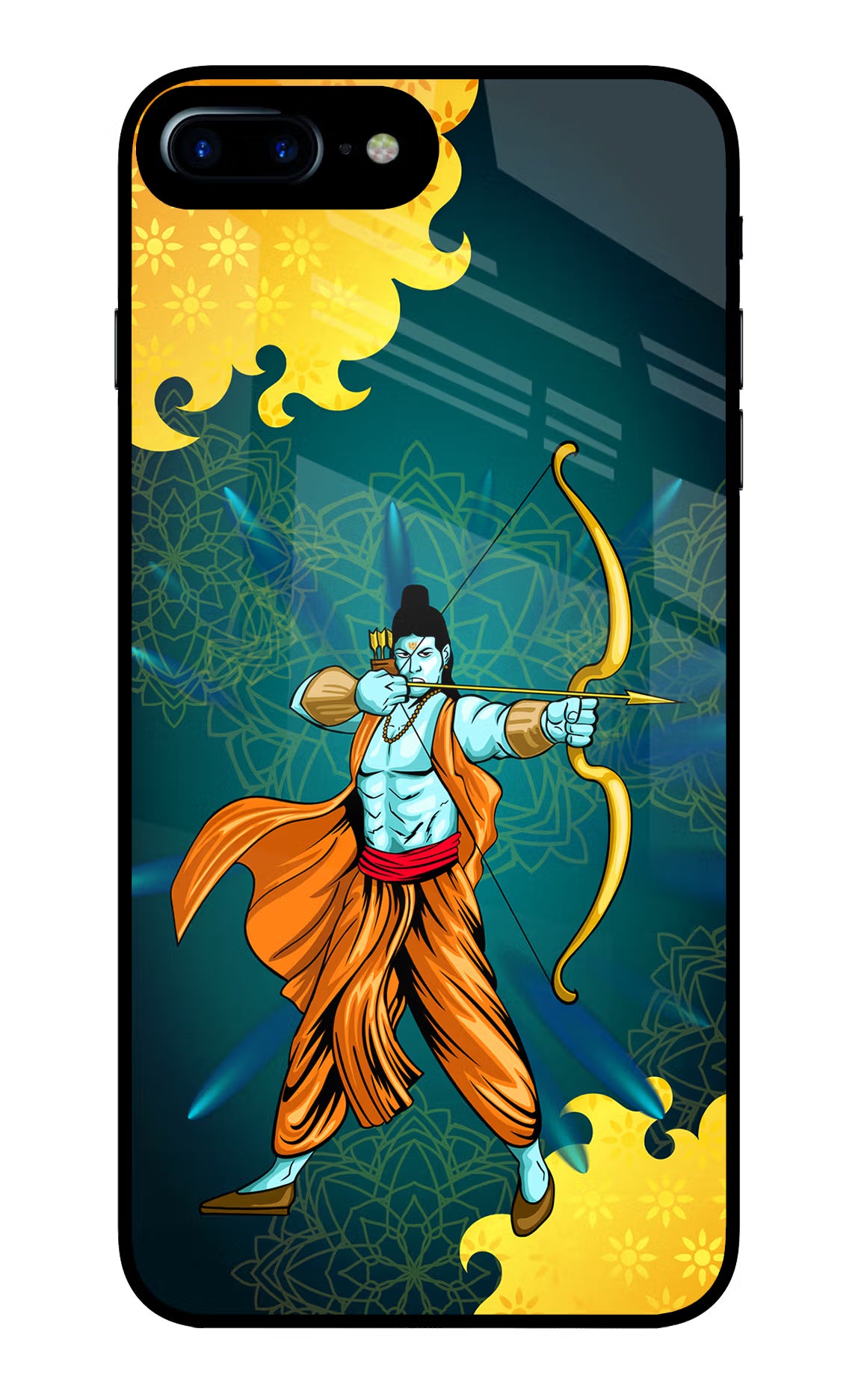Lord Ram - 6 iPhone 8 Plus Glass Case Back Cover by Casekaro