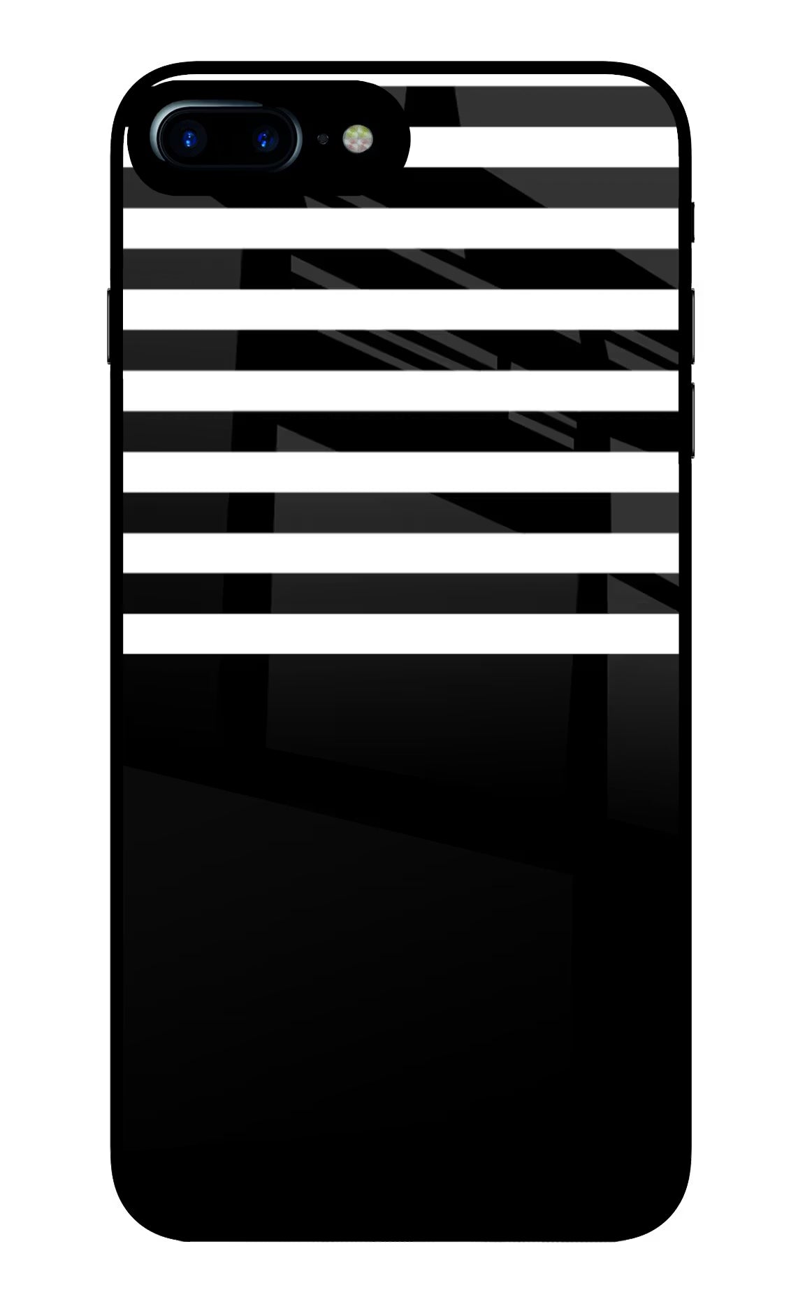Black and White Print iPhone 8 Plus Glass Case Back Cover by Casekaro