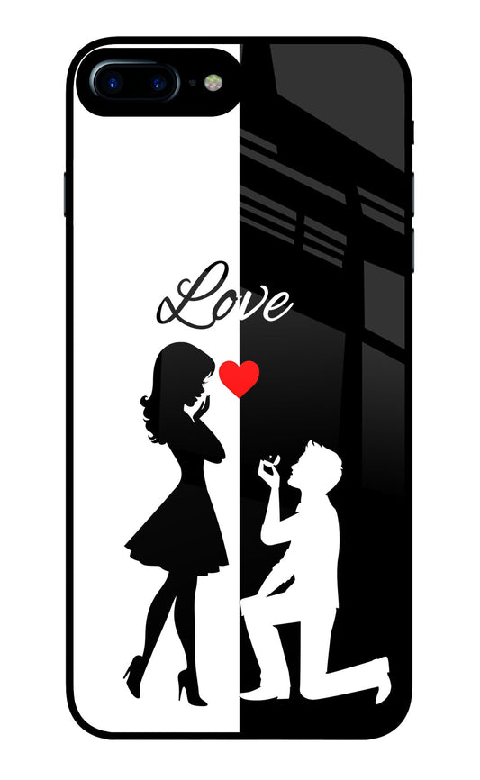 Love Propose Black And White iPhone 8 Plus Glass Case