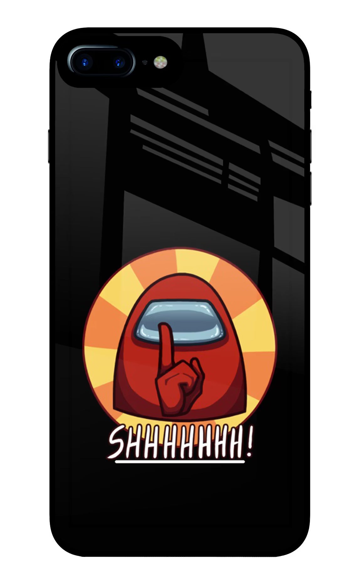 Among Us Shhh! iPhone 8 Plus Glass Case Back Cover by Casekaro