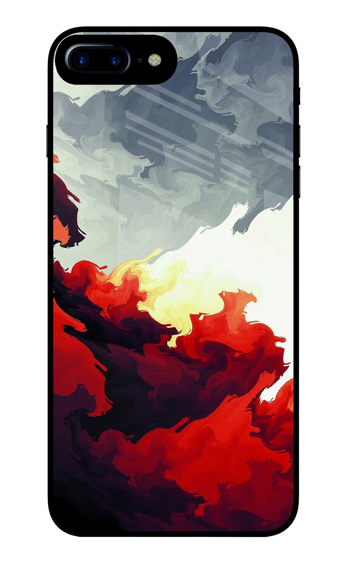 Fire Cloud iPhone 8 Plus Glass Case Back Cover by Casekaro