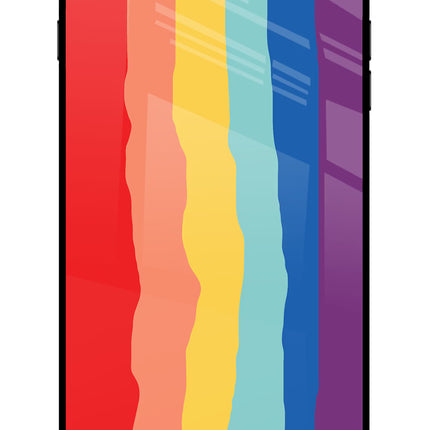Rainbow iPhone 8 Plus Glass Case Back Cover by Casekaro