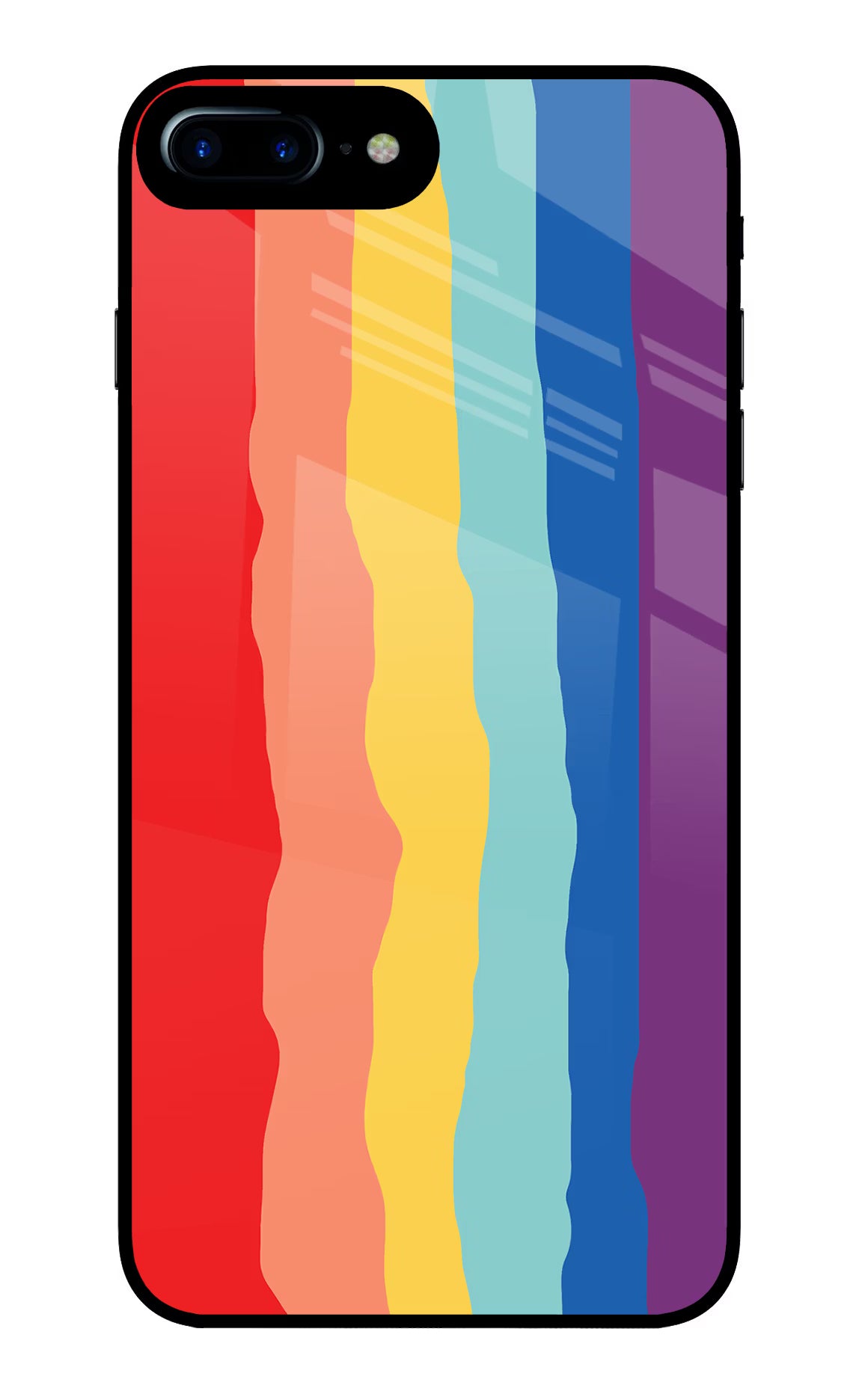 Rainbow iPhone 8 Plus Glass Case Back Cover by Casekaro