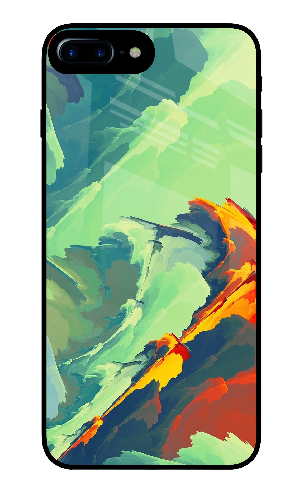 Paint Art iPhone 8 Plus Glass Case Back Cover by Casekaro