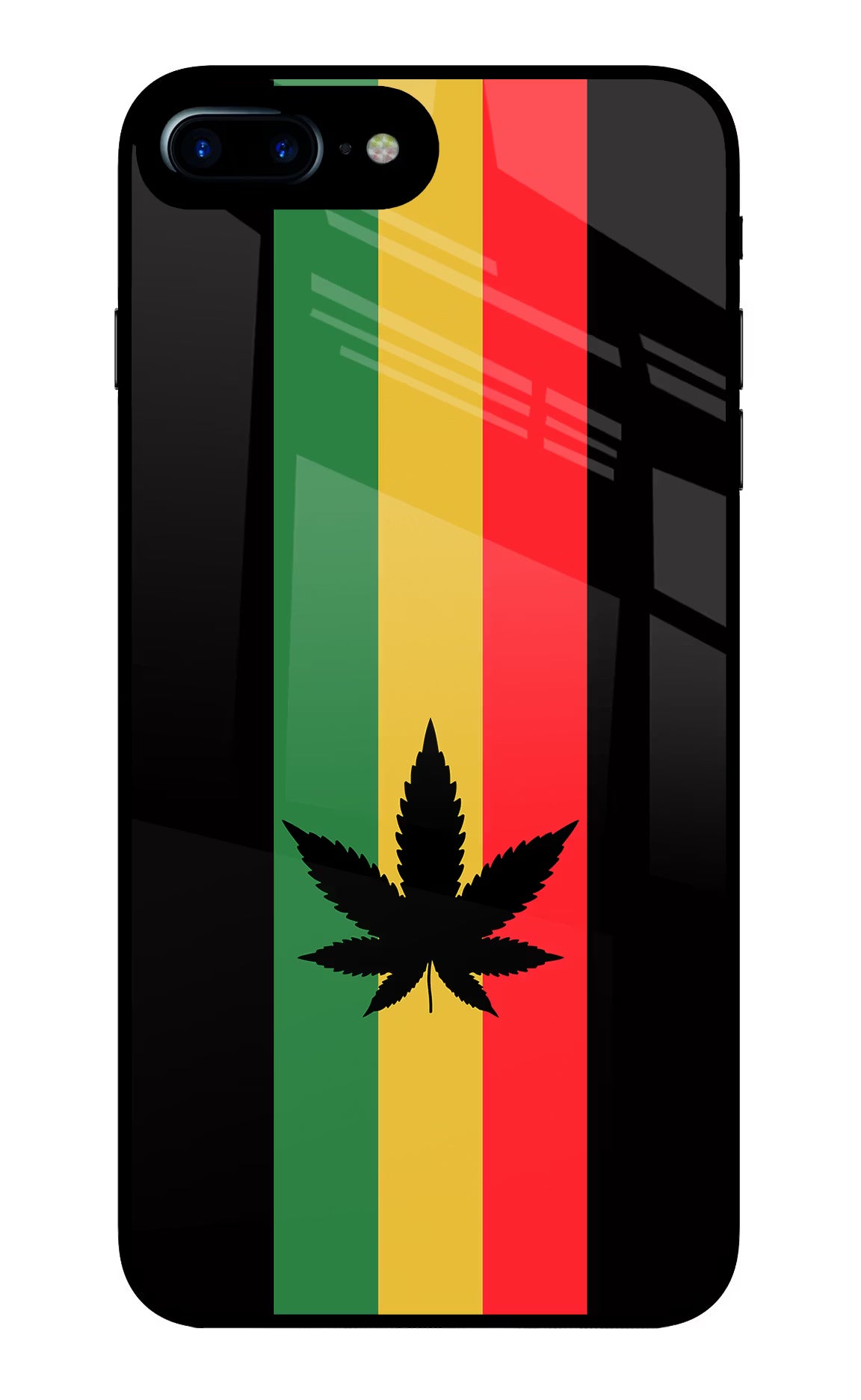 Weed Flag iPhone 8 Plus Glass Case Back Cover by Casekaro