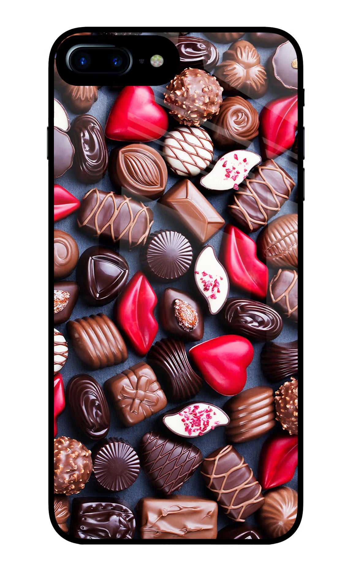 Chocolates iPhone 8 Plus Glass Case Back Cover by Casekaro