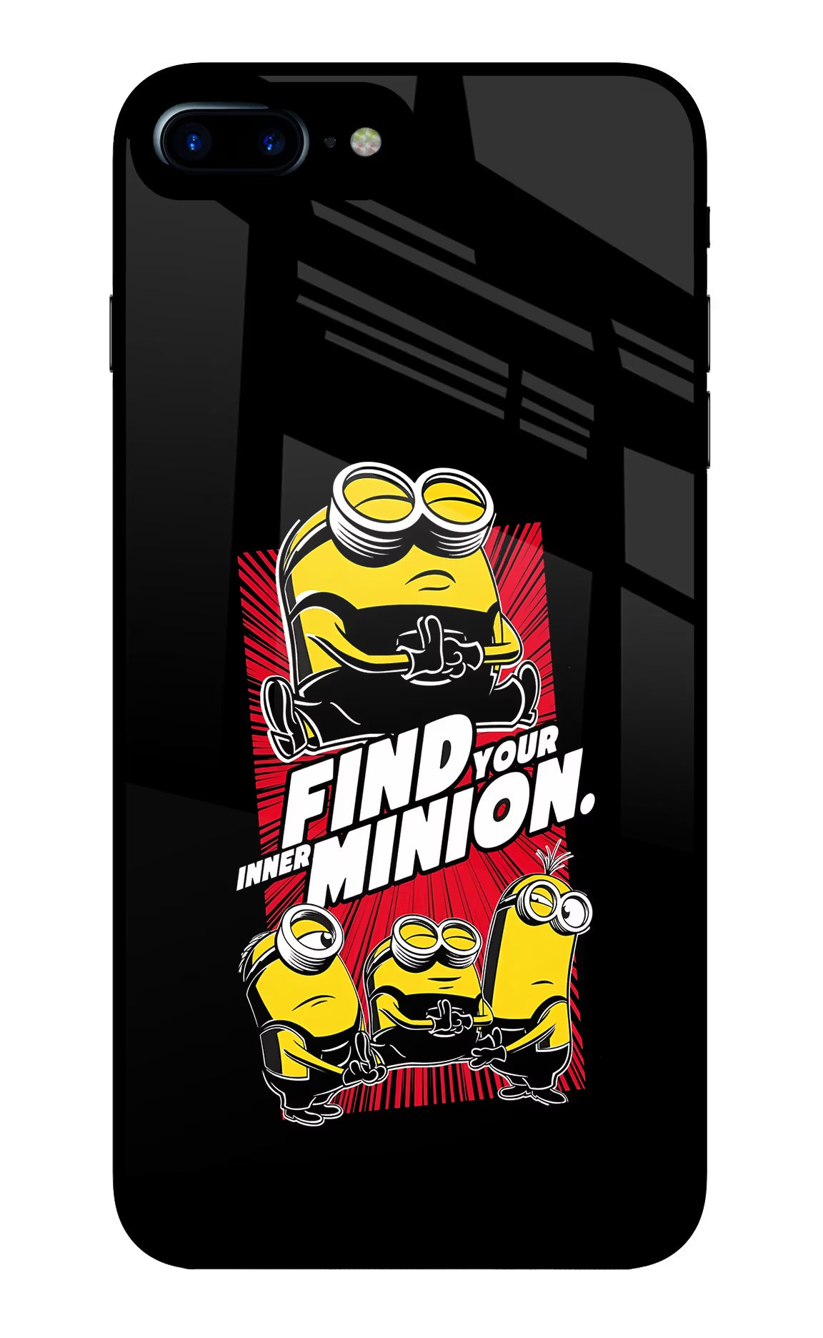 Find your inner Minion iPhone 8 Plus Glass Case Back Cover by Casekaro