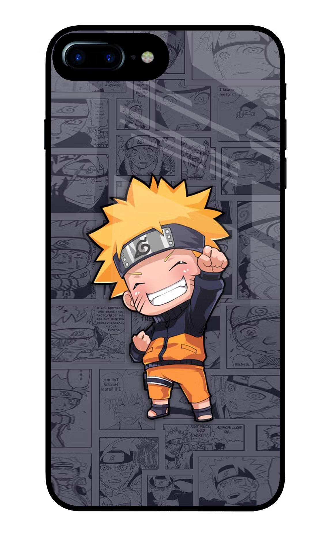 Chota Naruto iPhone 8 Plus Glass Case Back Cover by Casekaro