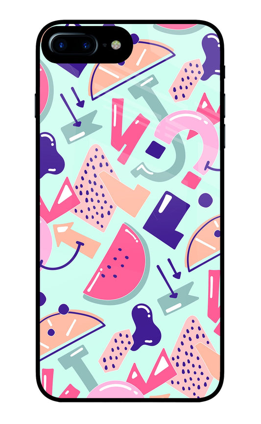 Doodle Pattern iPhone 8 Plus Glass Case