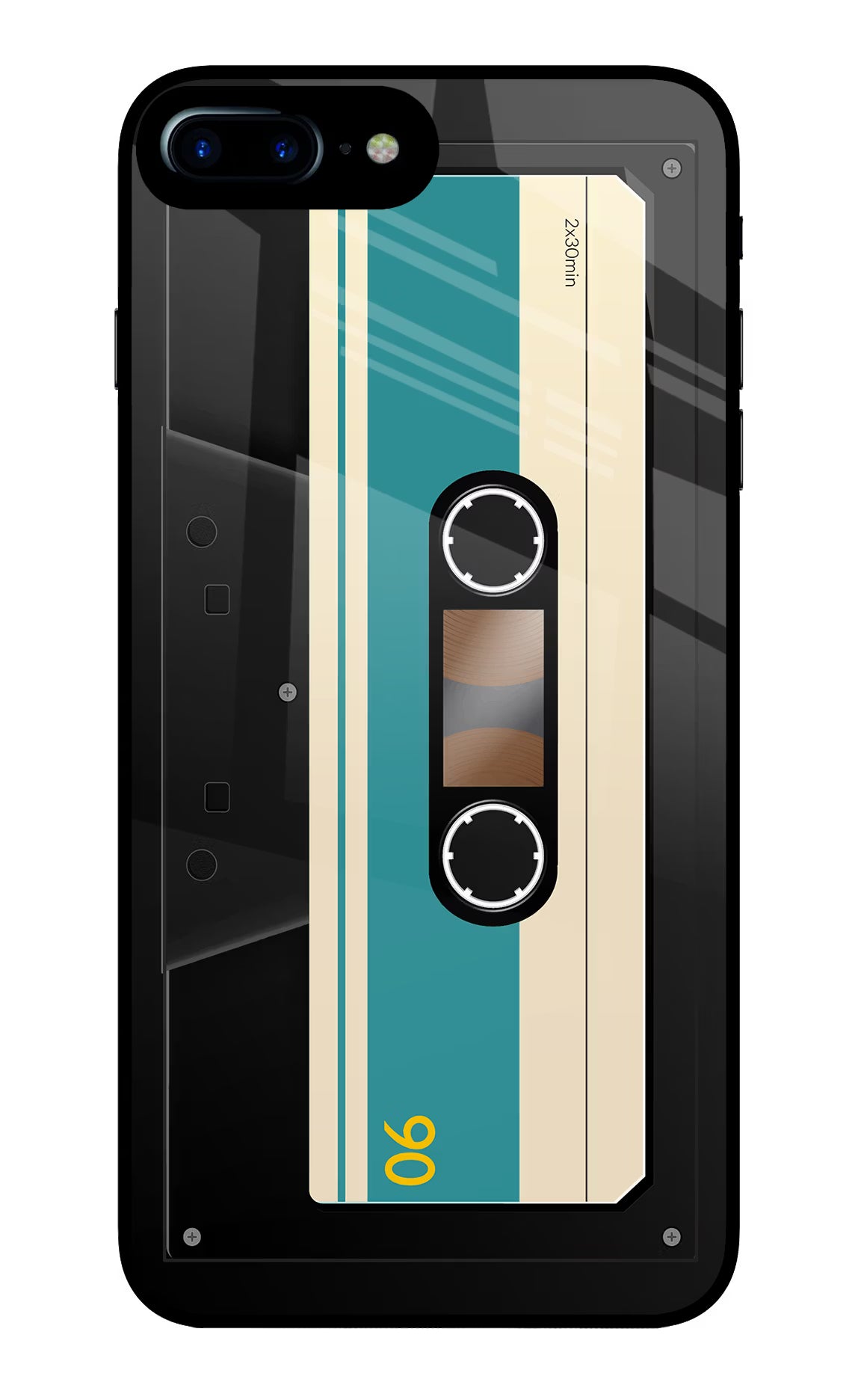 Cassette iPhone 8 Plus Glass Case Back Cover by Casekaro