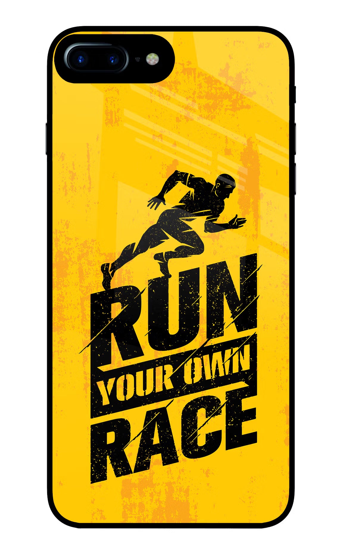 Run Your Own Race iPhone 8 Plus Glass Case Back Cover by Casekaro