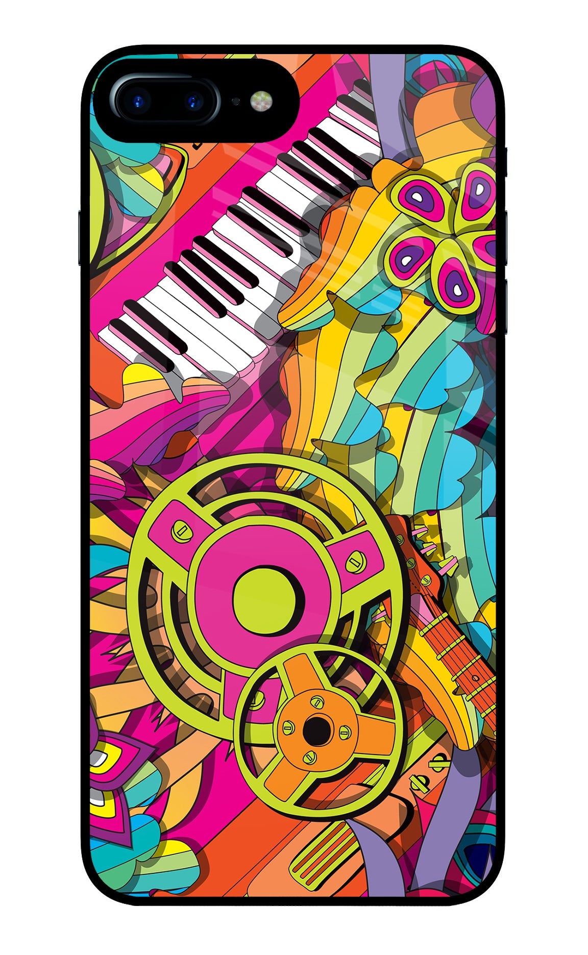Music Doodle iPhone 8 Plus Glass Case
