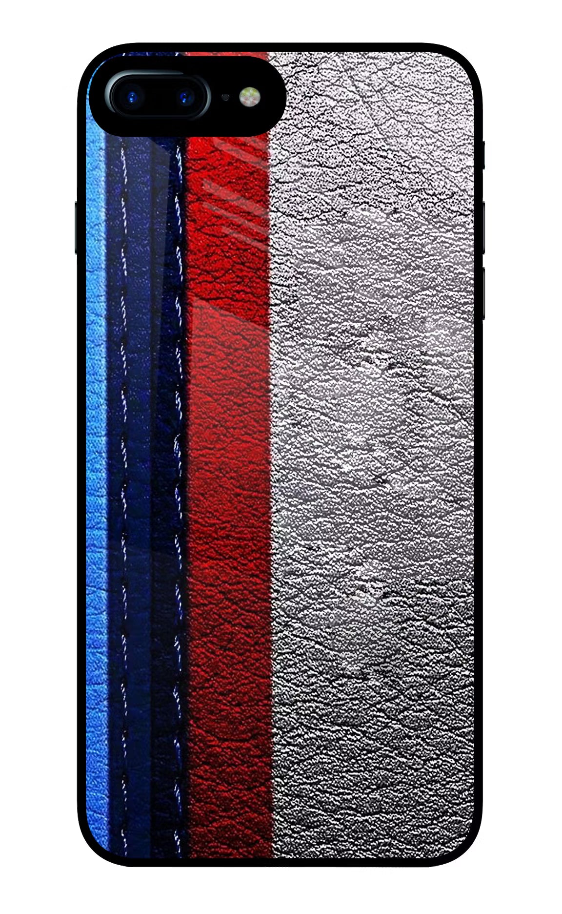 BMW Stripes iPhone 8 Plus Glass Case Back Cover by Casekaro