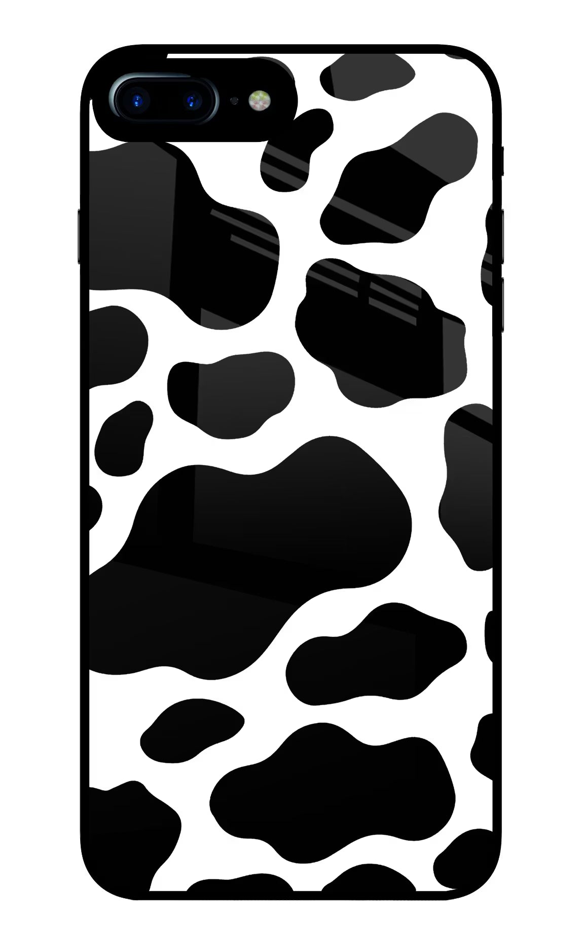 Cow Spots iPhone 8 Plus Glass Case Back Cover by Casekaro