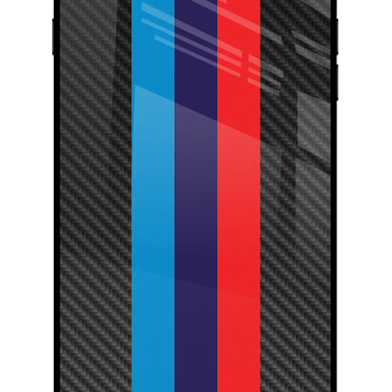 BMW Stripes Pattern iPhone 8 Plus Glass Case Back Cover by Casekaro